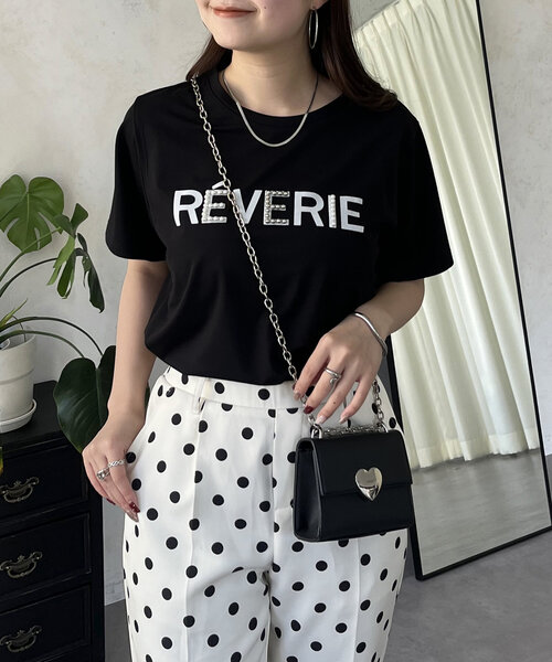 prose verse（プロズヴェール）の「フロッキーロゴパール付きTシャツ（Tシャツ/カットソー・レディース・オフホワイト/ブラック・MEDIUM/LARGE）」の2枚目の写真