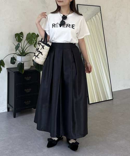 prose verse（プロズヴェール）の「フロッキーロゴパール付きTシャツ（Tシャツ/カットソー・レディース・オフホワイト/ブラック・MEDIUM/LARGE）」の4枚目の写真