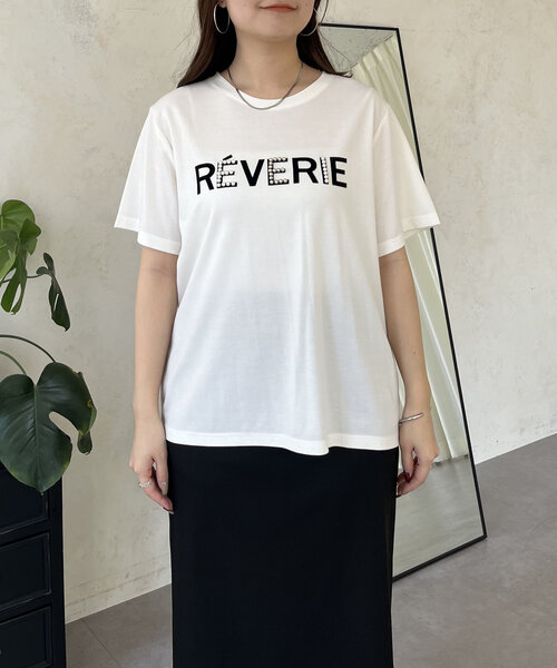 prose verse（プロズヴェール）の「フロッキーロゴパール付きTシャツ（Tシャツ/カットソー・レディース・オフホワイト/ブラック・MEDIUM/LARGE）」の6枚目の写真