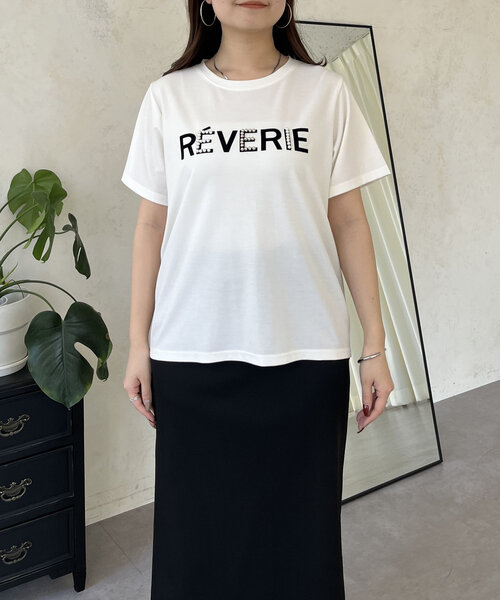 prose verse（プロズヴェール）の「フロッキーロゴパール付きTシャツ（Tシャツ/カットソー・レディース・オフホワイト/ブラック・MEDIUM/LARGE）」の9枚目の写真