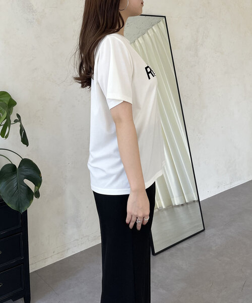 prose verse（プロズヴェール）の「フロッキーロゴパール付きTシャツ（Tシャツ/カットソー・レディース・オフホワイト/ブラック・MEDIUM/LARGE）」の10枚目の写真