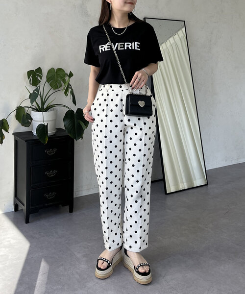 prose verse（プロズヴェール）の「フロッキーロゴパール付きTシャツ（Tシャツ/カットソー・レディース・オフホワイト/ブラック・MEDIUM/LARGE）」の19枚目の写真