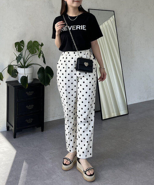 prose verse（プロズヴェール）の「フロッキーロゴパール付きTシャツ（Tシャツ/カットソー・レディース・オフホワイト/ブラック・MEDIUM/LARGE）」の21枚目の写真