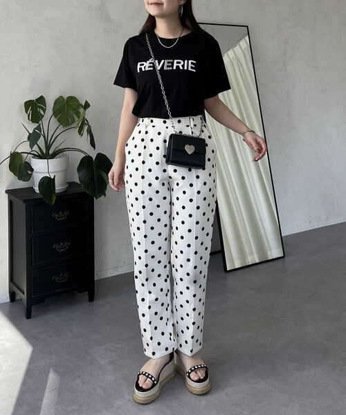 prose verse（プロズヴェール）の「フロッキーロゴパール付きTシャツ（Tシャツ/カットソー・レディース・オフホワイト/ブラック・MEDIUM/LARGE）」の22枚目の写真