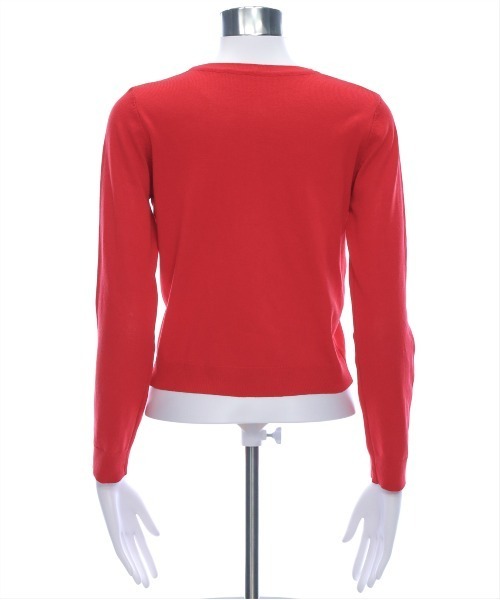 CLEAR BASIC（クリアベーシック）の「パールボタン長袖ニットカーディガン[オフィスカジュアル 着回し抜群 大人]≪再入荷≫（カーディガン/ボレロ・レディース・ブラック/オフホワイト/イエロー/レッド/ボルドー・F）」の13枚目の写真