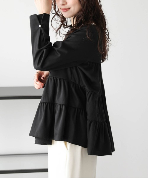 SUGAR BISKET(シュガービスケット)の「スカラップパールネック ティアードプルオーバー(Tシャツ/カットソー・レディース・ホワイト/ブラック/ネイビー・フリー)」の11枚目の写真