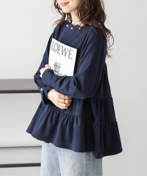 SUGAR BISKET(シュガービスケット)の「スカラップパールネック ティアードプルオーバー(Tシャツ/カットソー・レディース・ホワイト/ブラック/ネイビー・フリー)」の15枚目の写真