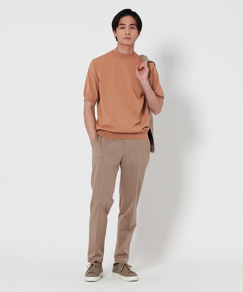 UNITED ARROWS(ユナイテッドアローズ)の「ショートスリーブ モックネックニット UA COZY ーウォッシャブル・抗菌防臭ー(ニット/セーター・メンズ・シャーベット/ブラック/ホワイト/ネイビー/ライトグレー・S/XXL/XL/L/M)」の14枚目の写真