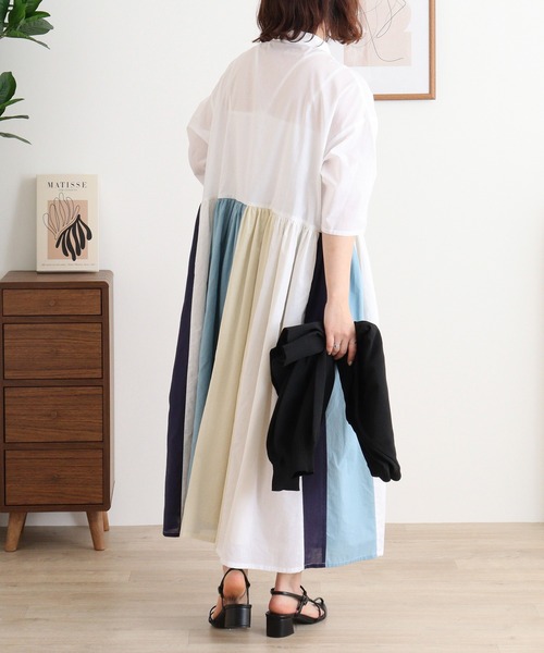 EMAGO リース刺繍切替えワンピース（ワンピース）｜Emago