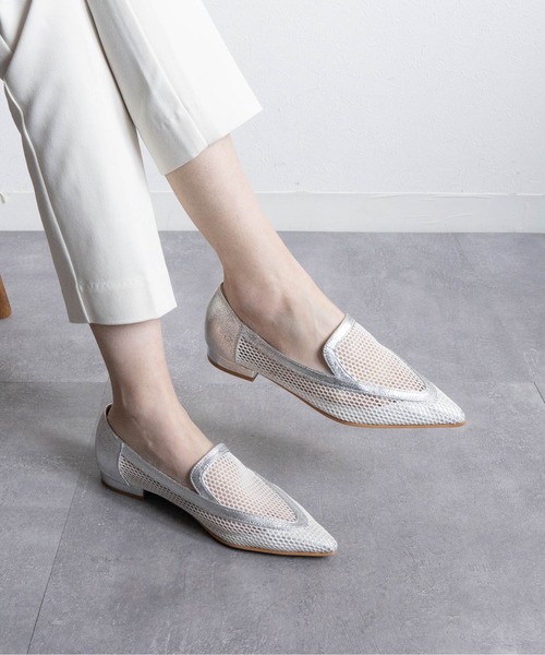 Fabby fabby(ファビィーファビィー)の「ポインテッドトゥメッシュシューズ(パンプス・レディース・ブラック/オフホワイト/シルバー・SMALL/MEDIUM/LARGE)」の10枚目の写真