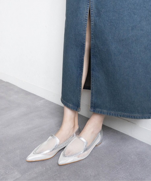 Fabby fabby(ファビィーファビィー)の「ポインテッドトゥメッシュシューズ(パンプス・レディース・ブラック/オフホワイト/シルバー・SMALL/MEDIUM/LARGE)」の13枚目の写真