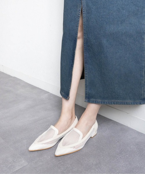 Fabby fabby(ファビィーファビィー)の「ポインテッドトゥメッシュシューズ(パンプス・レディース・ブラック/オフホワイト/シルバー・SMALL/MEDIUM/LARGE)」の11枚目の写真