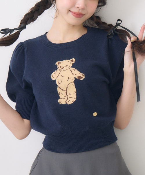 E出品♡ セール】プレート付きベアNTPO（ニット/セーター）｜ems excite