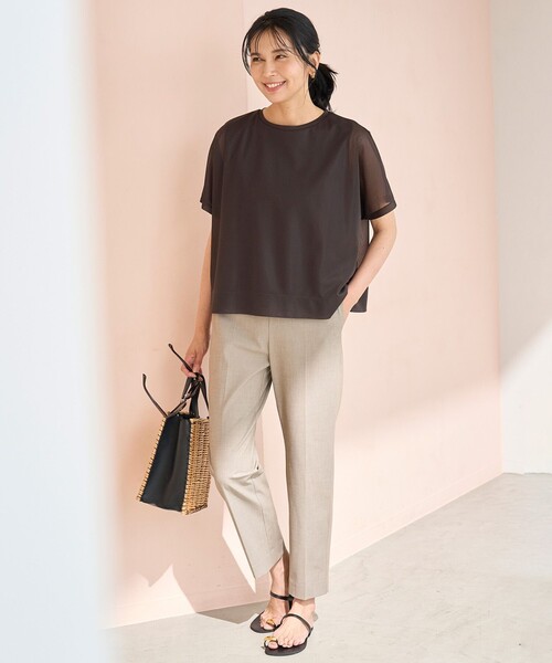 UNFILO(アンフィーロ)の「シアーレイヤードT(Tシャツ/カットソー・レディース・ホワイト系/ターコイズブルー系/ブラック系/ダークブラウン系・SMALL/MEDIUM)」の13枚目の写真