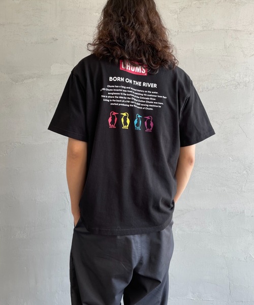 CHUMS（チャムス）の「[CHUMS/チャムス] 別注 ヒストリーロゴ バックプリントショートスリーブTシャツ（Tシャツ/カットソー・レディース・ブラック/ホワイト・XL/M/XXL/L）」の18枚目の写真