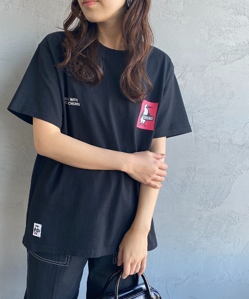 CHUMS（チャムス）の「[CHUMS/チャムス] 別注 ヒストリーロゴ バックプリントショートスリーブTシャツ（Tシャツ/カットソー・レディース・ブラック/ホワイト・XL/M/XXL/L）」の10枚目の写真