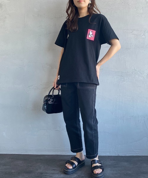 CHUMS（チャムス）の「[CHUMS/チャムス] 別注 ヒストリーロゴ バックプリントショートスリーブTシャツ（Tシャツ/カットソー・レディース・ブラック/ホワイト・XL/M/XXL/L）」の13枚目の写真