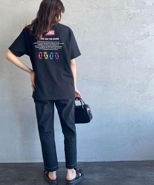 CHUMS（チャムス）の「[CHUMS/チャムス] 別注 ヒストリーロゴ バックプリントショートスリーブTシャツ（Tシャツ/カットソー・レディース・ブラック/ホワイト・XL/M/XXL/L）」の14枚目の写真