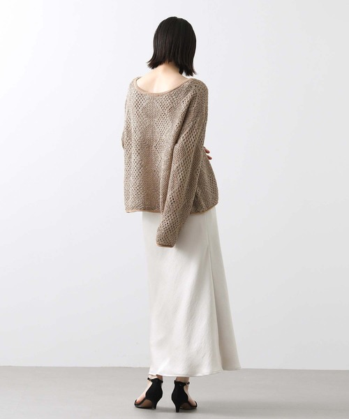 Torrazzo Donna(トラッゾドンナ)の「スパンコールダイヤすかしニット(ニット/セーター・レディース・オフホワイト/キャメル・FREE)」の15枚目の写真