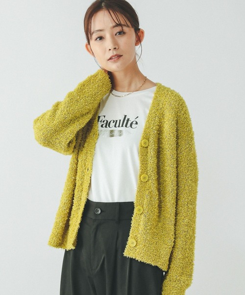 GLOBAL WORK(グローバルワーク)の「フェザータッチVカーデ長袖/321324(カーディガン/ボレロ・レディース・オフホワイト/ブラック/ブルー系その他2/グリーン系その他3・LARGE/MEDIUM)」の3枚目の写真