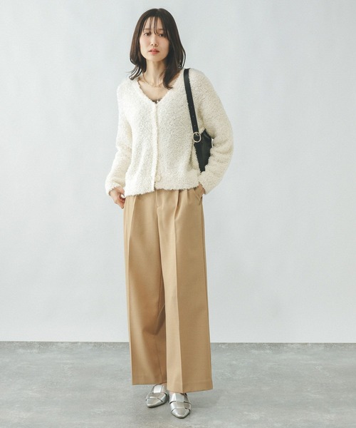 GLOBAL WORK(グローバルワーク)の「フェザータッチVカーデ長袖/321324(カーディガン/ボレロ・レディース・オフホワイト/ブラック/ブルー系その他2/グリーン系その他3・LARGE/MEDIUM)」の5枚目の写真