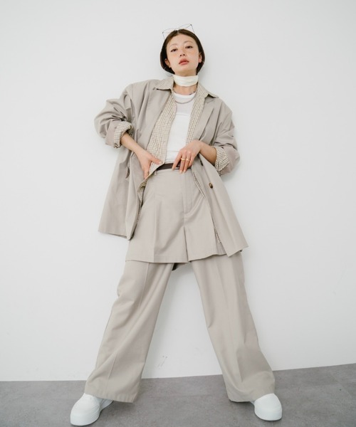 HANNE（アン）の「【Mikako collaboration】レイヤードタックパンツ（その他パンツ・レディース・ベージュ/グレー/ブラック・S/M）」の17枚目の写真