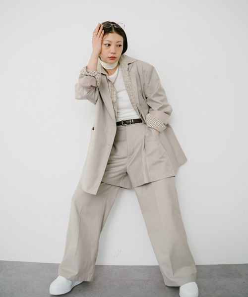 HANNE（アン）の「【Mikako collaboration】レイヤードタックパンツ（その他パンツ・レディース・ベージュ/グレー/ブラック・S/M）」の15枚目の写真