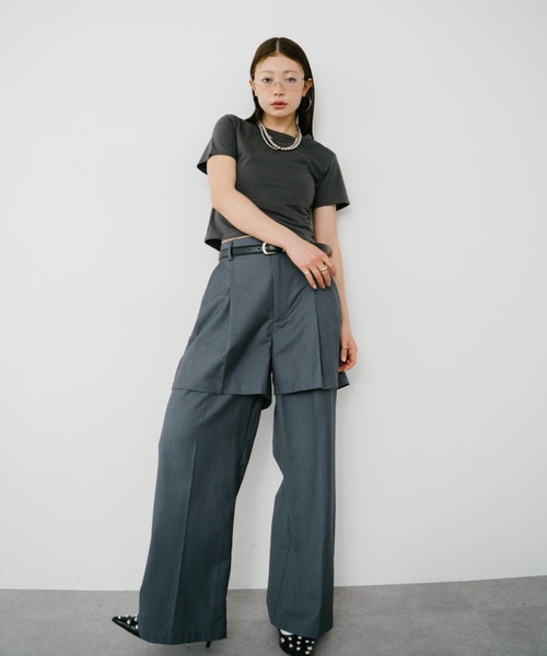 Mikako collaboration】レイヤードタックパンツ（その他パンツ