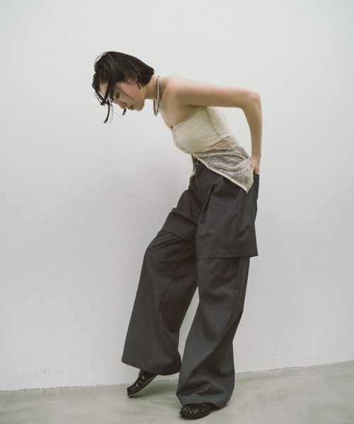 HANNE（アン）の「【Mikako collaboration】レイヤードタックパンツ（その他パンツ・レディース・ベージュ/グレー/ブラック・S/M）」の22枚目の写真