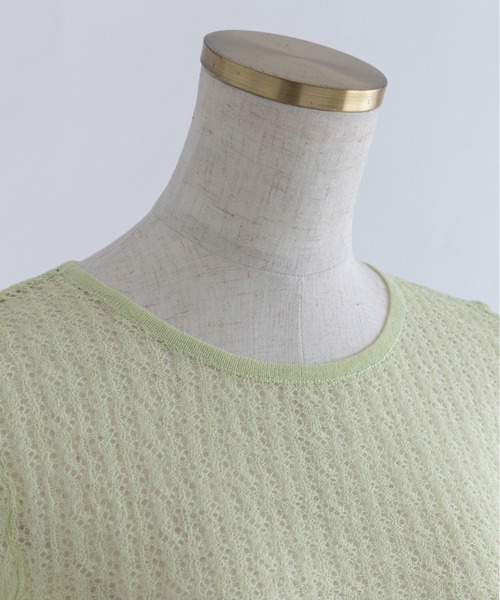 EN NEUME(エンノイム)の「Back Open Sheer Knit(ニット/セーター・レディース・ライム/コーラルピンク/レッド・FREE)」の8枚目の写真