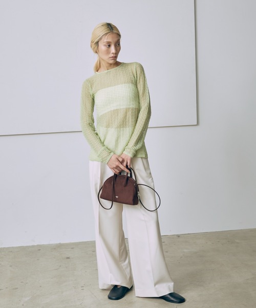 EN NEUME(エンノイム)の「Back Open Sheer Knit(ニット/セーター・レディース・ライム/コーラルピンク/レッド・FREE)」の17枚目の写真