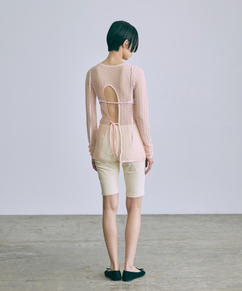 EN NEUME(エンノイム)の「Back Open Sheer Knit(ニット/セーター・レディース・ライム/コーラルピンク/レッド・FREE)」の22枚目の写真
