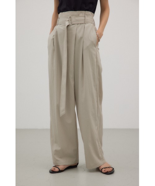 crie conforto（クリーコンフォルト）の「フロントラップワイドパンツ　ベルト取り外し可能（その他パンツ・レディース・ピンク/ベージュ/ブラック・MEDIUM/SMALL）」の3枚目の写真