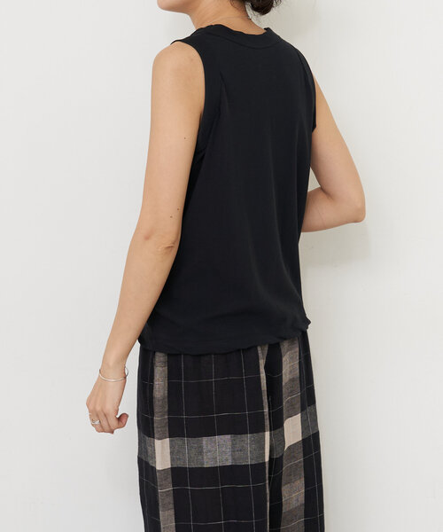 BEARDSLEY（ビアズリー）の「強撚さらっとタンクトップ（Tシャツ/カットソー・レディース・グレー/ホワイト/ブラック・FREE）」の5枚目の写真