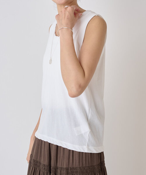 BEARDSLEY（ビアズリー）の「強撚さらっとタンクトップ（Tシャツ/カットソー・レディース・グレー/ホワイト/ブラック・FREE）」の8枚目の写真