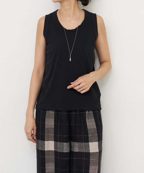 BEARDSLEY（ビアズリー）の「強撚さらっとタンクトップ（Tシャツ/カットソー・レディース・グレー/ホワイト/ブラック・FREE）」の12枚目の写真