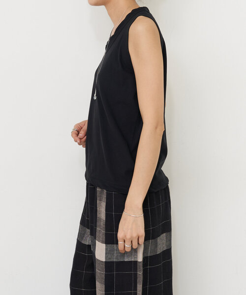 BEARDSLEY（ビアズリー）の「強撚さらっとタンクトップ（Tシャツ/カットソー・レディース・グレー/ホワイト/ブラック・FREE）」の13枚目の写真