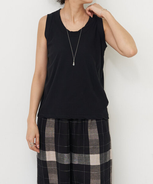 BEARDSLEY（ビアズリー）の「強撚さらっとタンクトップ（Tシャツ/カットソー・レディース・グレー/ホワイト/ブラック・FREE）」の15枚目の写真