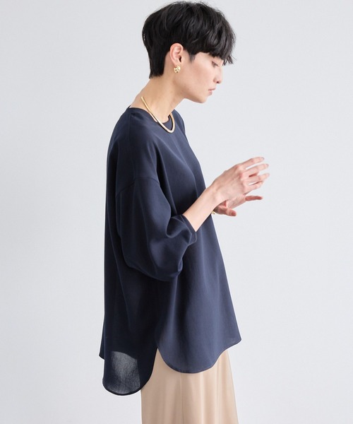 BARNYARDSTORM（バンヤードストーム）の「BARNYARDSTORM / 7分袖Tブラウス　ハンドウォッシャブル（Tシャツ/カットソー・レディース・ネイビー/ホワイト・S/M）」の22枚目の写真