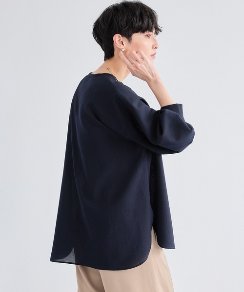 BARNYARDSTORM（バンヤードストーム）の「BARNYARDSTORM / 7分袖Tブラウス　ハンドウォッシャブル（Tシャツ/カットソー・レディース・ネイビー/ホワイト・S/M）」の21枚目の写真