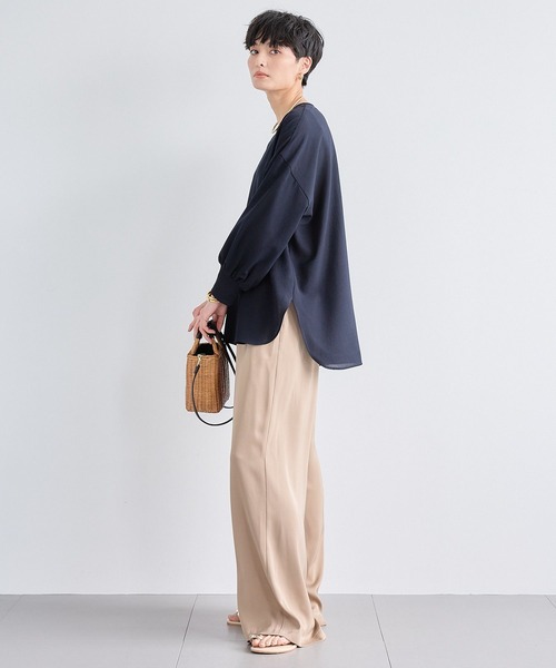 BARNYARDSTORM（バンヤードストーム）の「BARNYARDSTORM / 7分袖Tブラウス　ハンドウォッシャブル（Tシャツ/カットソー・レディース・ネイビー/ホワイト・S/M）」の17枚目の写真