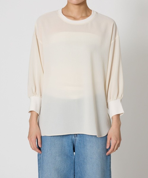 BARNYARDSTORM（バンヤードストーム）の「BARNYARDSTORM / 7分袖Tブラウス　ハンドウォッシャブル（Tシャツ/カットソー・レディース・ネイビー/ホワイト・S/M）」の13枚目の写真