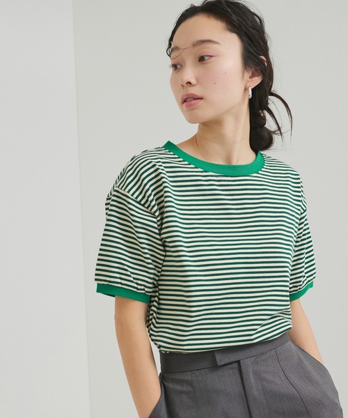 STAR&STRIPE（スターアンドストライプ）の「【STAR＆STRIPE(スター&ストライプ)】RINGER TEE（Tシャツ/カットソー・レディース・ブラック/グリーン/レッド/ネイビー・M）」の3枚目の写真