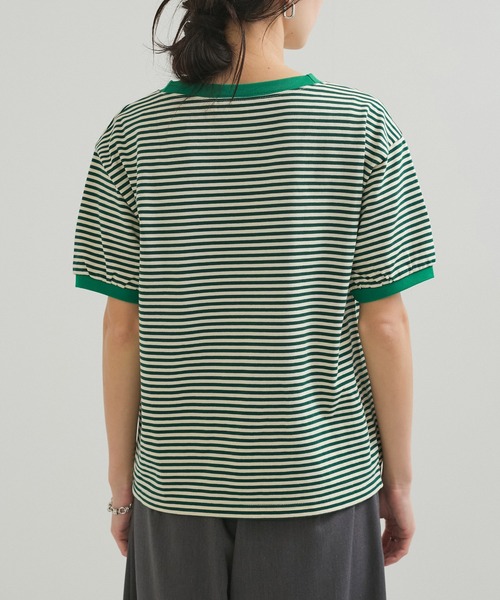 STAR&STRIPE（スターアンドストライプ）の「【STAR＆STRIPE(スター&ストライプ)】RINGER TEE（Tシャツ/カットソー・レディース・ブラック/グリーン/レッド/ネイビー・M）」の13枚目の写真