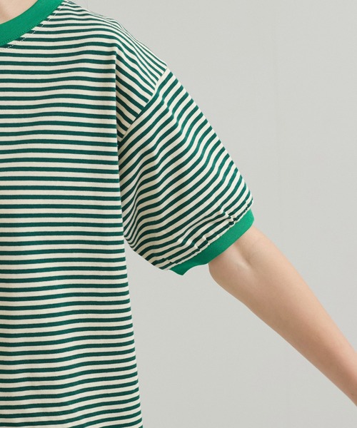 STAR&STRIPE（スターアンドストライプ）の「【STAR＆STRIPE(スター&ストライプ)】RINGER TEE（Tシャツ/カットソー・レディース・ブラック/グリーン/レッド/ネイビー・M）」の11枚目の写真