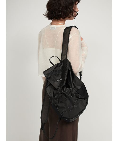 emmi（エミ）の「リネン混シアーニットカーディガン（カーディガン/ボレロ・レディース・ブラック/オレンジ/ホワイト・FREE）」の11枚目の写真