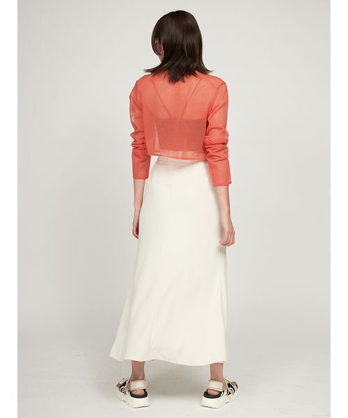 emmi（エミ）の「リネン混シアーニットカーディガン（カーディガン/ボレロ・レディース・ブラック/オレンジ/ホワイト・FREE）」の17枚目の写真