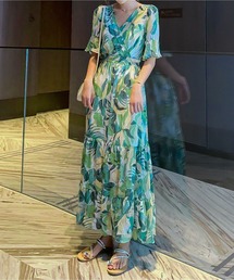 シフォン Vネック ワンピース