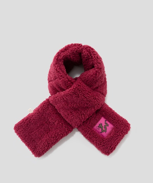 JNBY（ジェーエヌビーワイ）の「HOME Pixel Art Dragon Boa Fleece Scarf（ストール/ショール・レディース・レッド・ONE SIZE）」の6枚目の写真