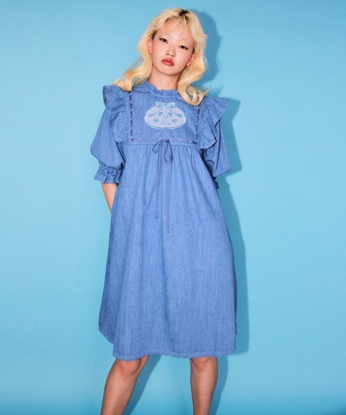 Candy Stripper（キャンディストリッパー）の「DEAR PEPE DENIM ワンピース（ワンピース・レディース・インディゴブルー/ライトインディゴブルー・FREE）」の5枚目の写真